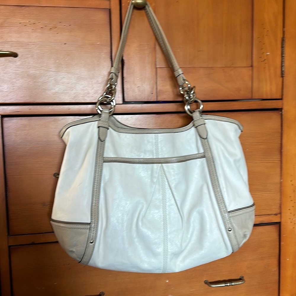 Coach Alexandra Large Tote Shoulder Handbag Purse 16739 Cream~ Taupe
